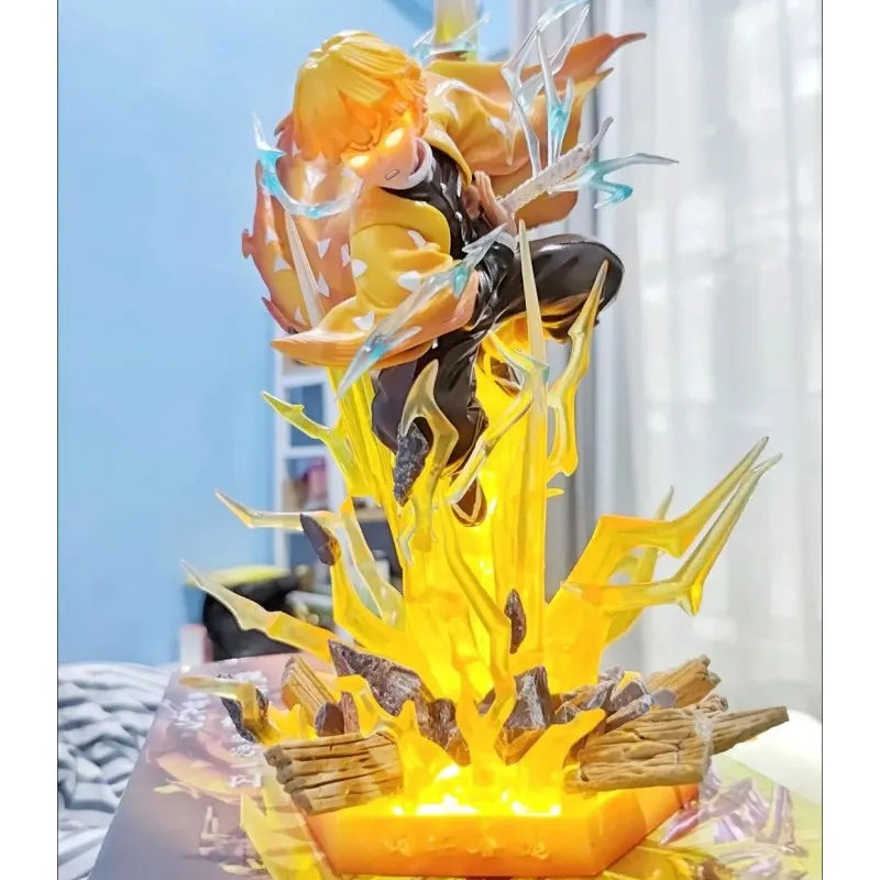 Dämonentöter Agatsuma Zenitsu PVC-Actionfiguren Donnerschlag und Blitzeffekt Anime Kimetsu No Yaiba Figur Geschenk Spielzeug Modell