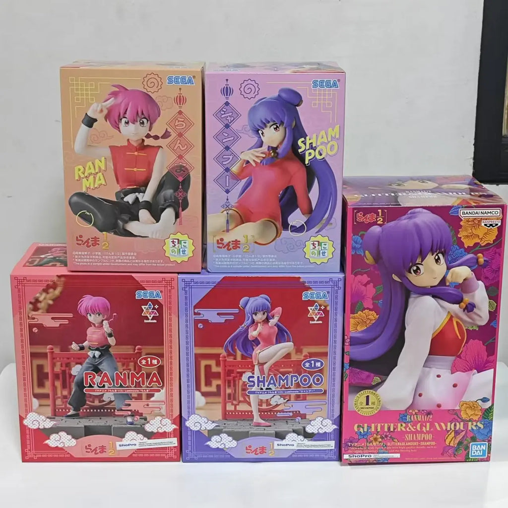 BANDAI SEGA Original Ranma 1/2 Luminasta Tendou Akane Shampoo Ranma Anime Figure Action Figures Model Figurine Toys