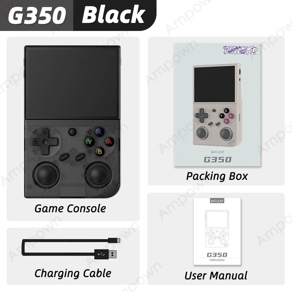 BATLEXP G350 Handheld Game Console 3.5'' IPS Screen Linux System Dual Joystick Vibration Motor Retro Portable Video Console Gift
