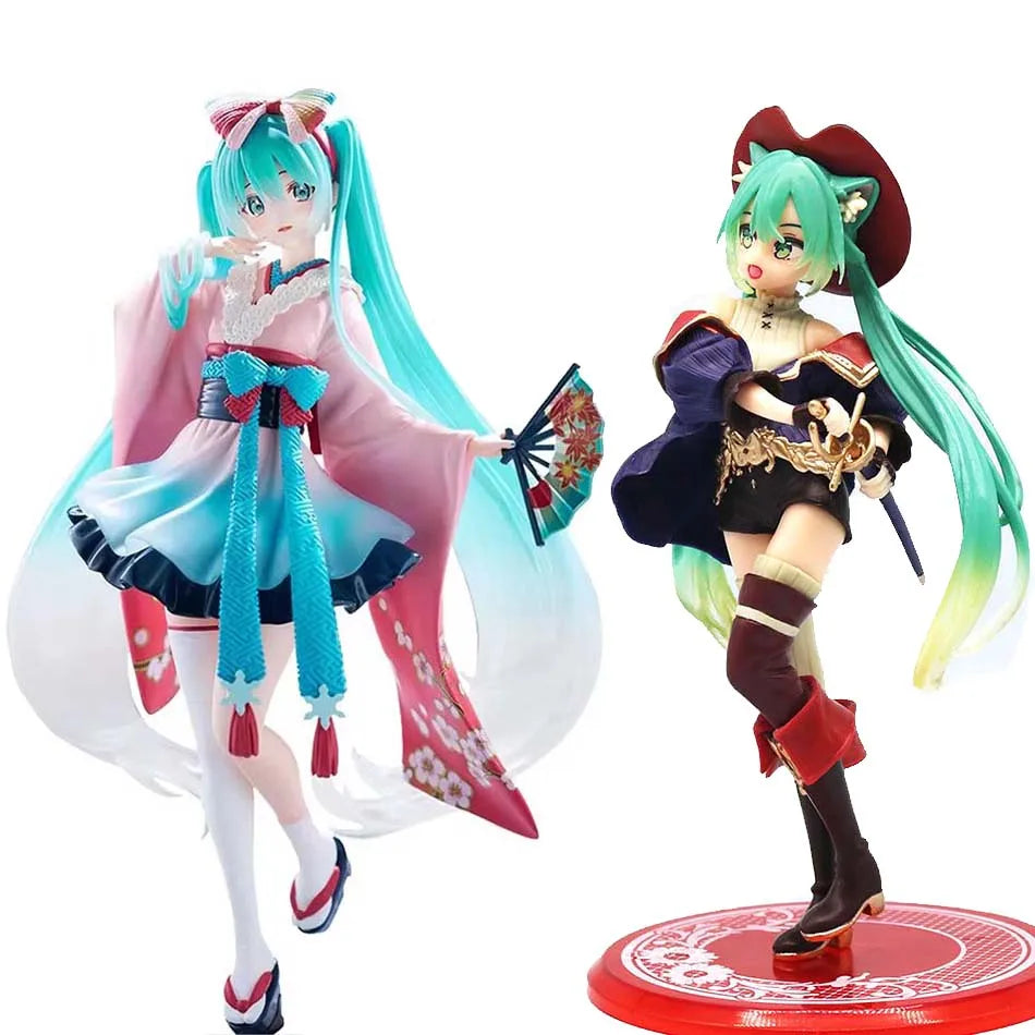 20cm Fashion Hatsune Miku Anime Figure Kimono Hatsune Miku Action Figures Kawaii Girl Figurine PVC Collection Model Toys