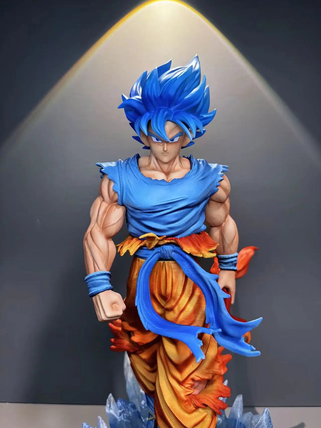 33cm/12.9inch JT Goku Statue Dragon Ball Z Super Saiyan Goku Figure Replace Head Led Base Gk Statue Collection Model Toy Gifts
