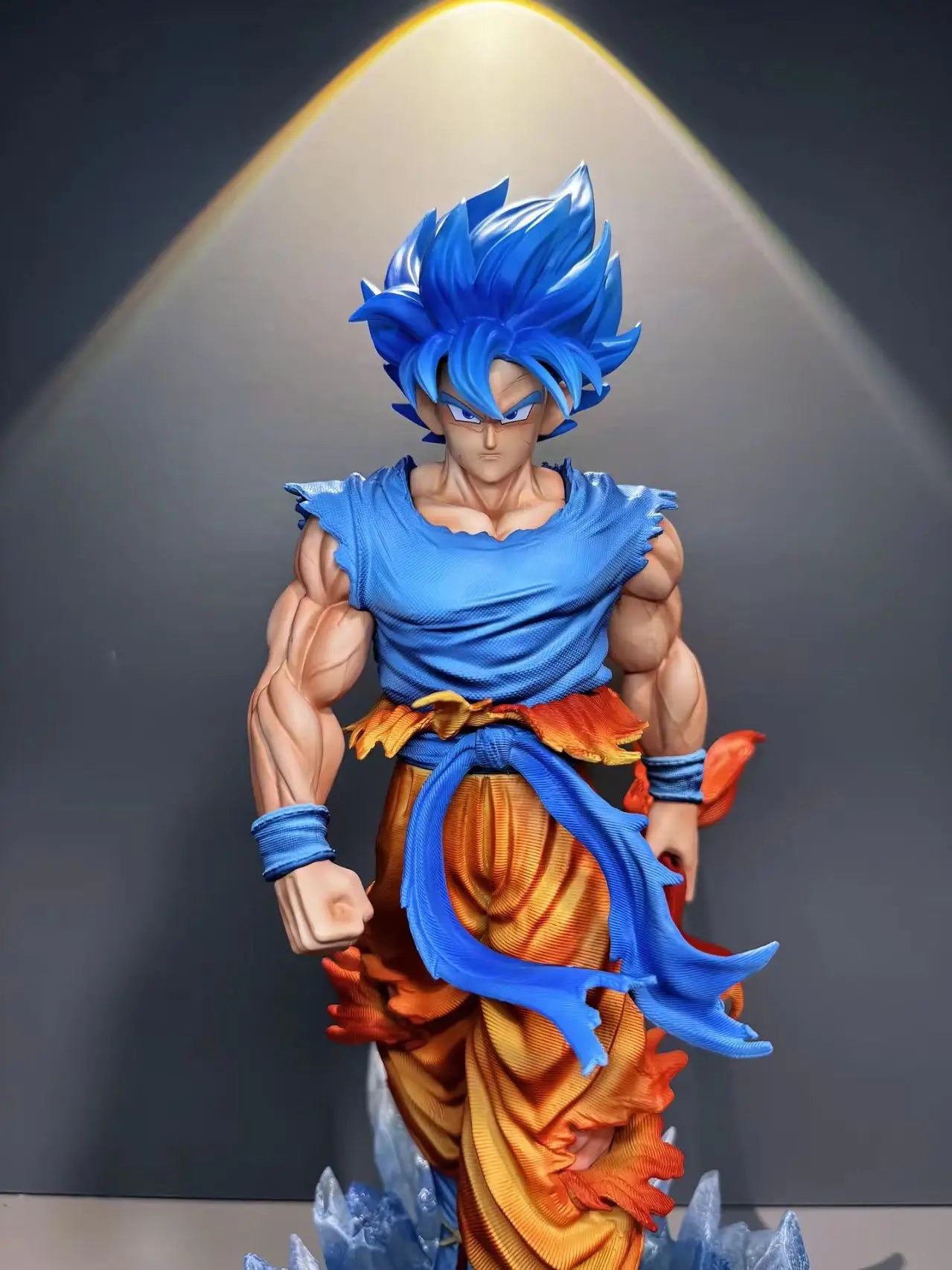 33 cm/12,9 Zoll JT Goku-Statue Dragon Ball Z Super Saiyan Goku Figur Ersetzen Sie den Kopf LED-Basis Gk Statue Sammlung Modell Spielzeug Geschenke