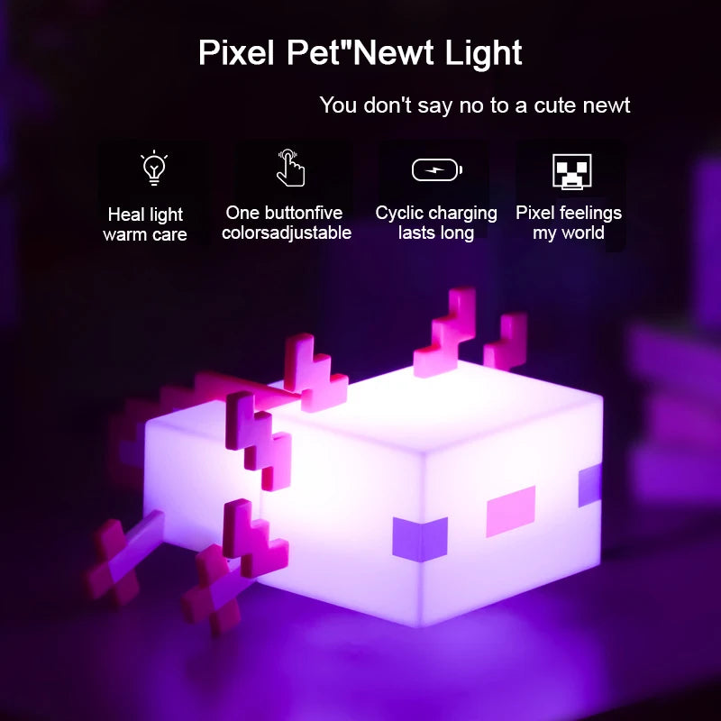 MC Game Salamander Lamp Five Color Toy Atmosphere Light Modes Lamp To Decorate Your Gaming Desk Or Night Stand Children's Gift