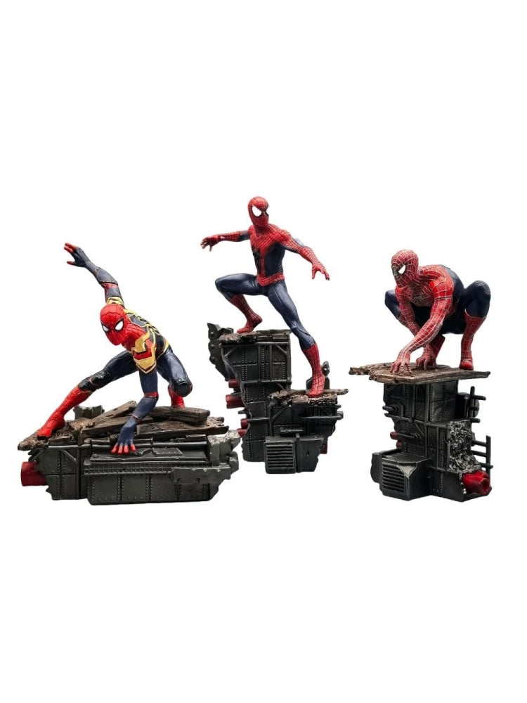 Spider-Man Action Figure Set - 3-Piece Collectible Model Statue for Desktop Decoration Ideal Gift for Fans And Collectors