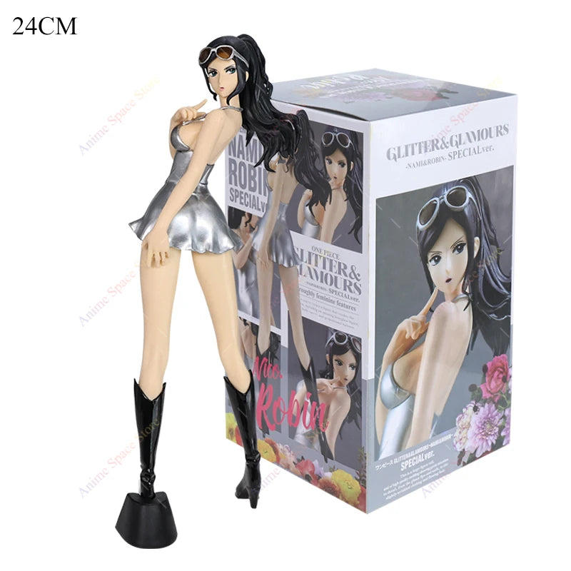 One Piece Figure Nico Robin Dressrosa Style Glitter Glamours Collectible Model Toy PVC Action Figures Robin Two Years Later Doll