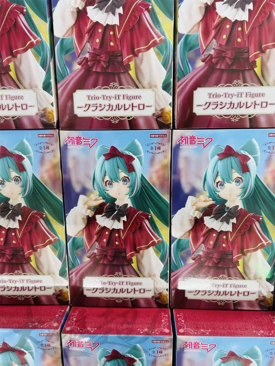 In Stock Original Furyu Trio-Try-It Piapro Hatsune Miku 19cm Classical Retro Anime Statue Figure Collection Dolls Toys Gifts