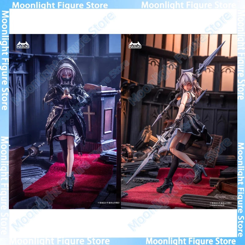 In Stock HASUKI Pocket Art PA009 Friede Succubus Nun White Master Mariannu 1/12 Women Soldier Anime Action Figure Toy Model