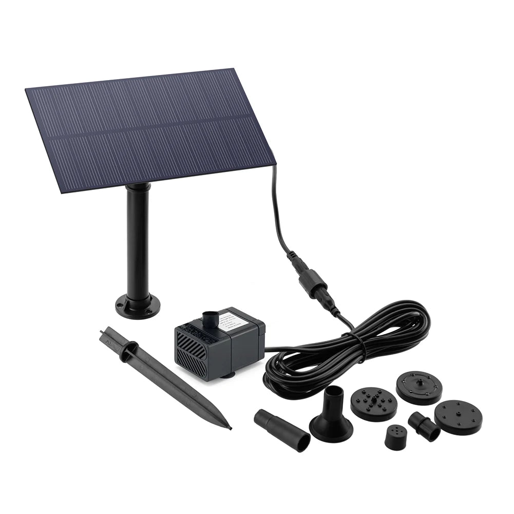 5W 5V Wassersprinkler-Sprüher, Gartendekoration mit Pfahl, Solarpanel, Brunnenbewässerungssystem, Energiespar-Kits für Aquarien
