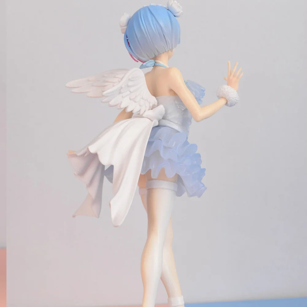 Anime Rem Figur Re:0 Ram Angel and Devils Stehendes Action-Modell Spielzeug PVC Erwachsenensammlung Desktop-Ornamente Halloween-Puppengeschenk