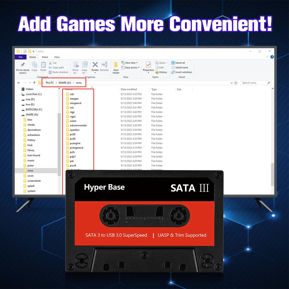 Batocera 500GB/2TB Retro Game Console With 52000+Games Gaming HDD For PS3/PS2/Wii/Sega Saturn/N64/NDS/SNES/MAME for Windows PC