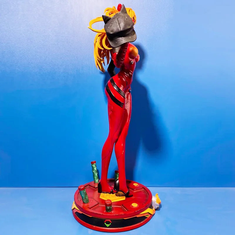 46 cm große Soryu Asuka Langrey Rei Ayanami Ver Figur in enger Lederjacke, PVC, Anime-Actionfigur, Spielzeugstatue, Figurenmodell, Kinderspielzeug