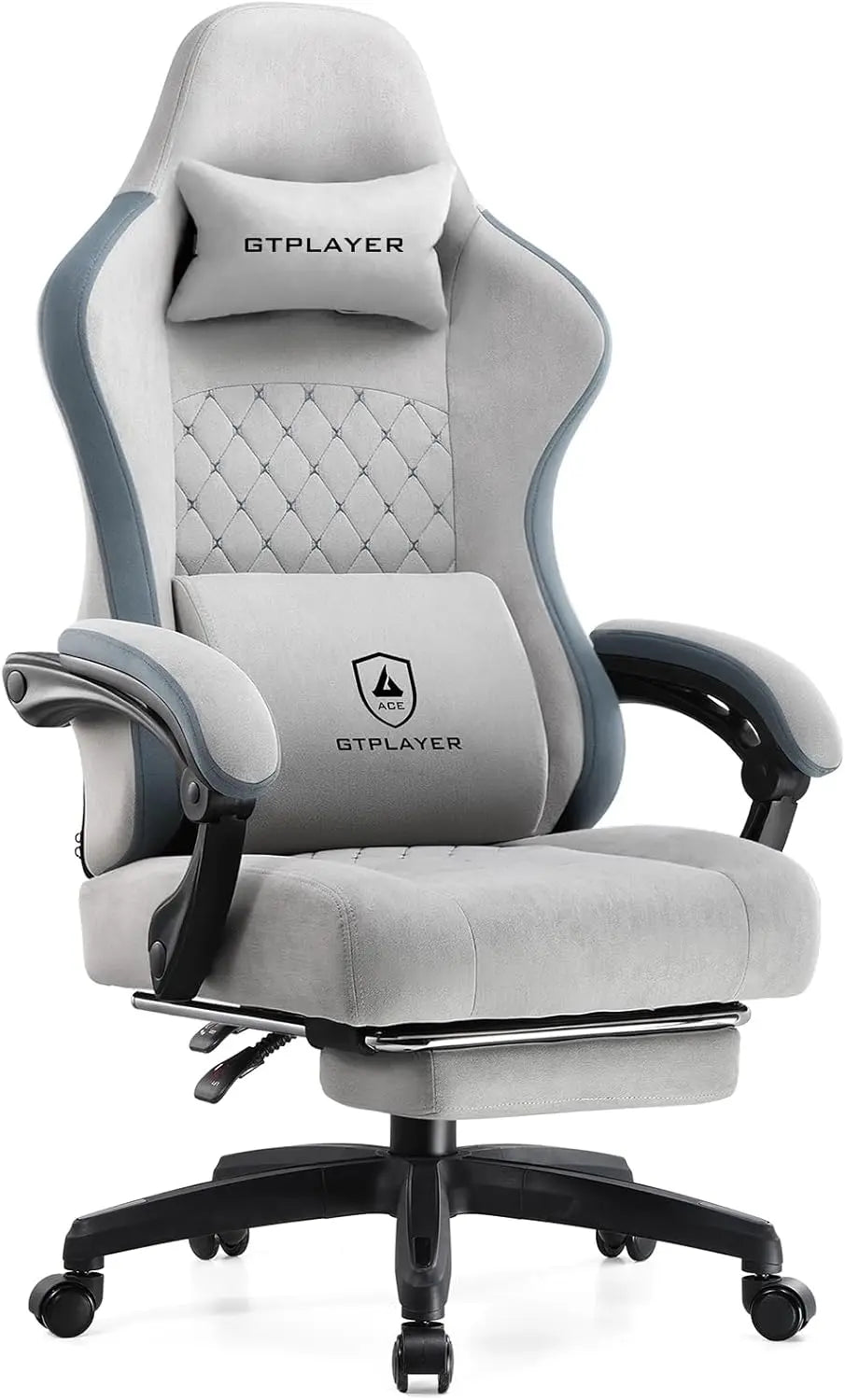 Office Chair, Gaming Computer Desk Fabric Chair with Footrest, High Back Ergonomic Office Chair with Pocket Lumbar Support