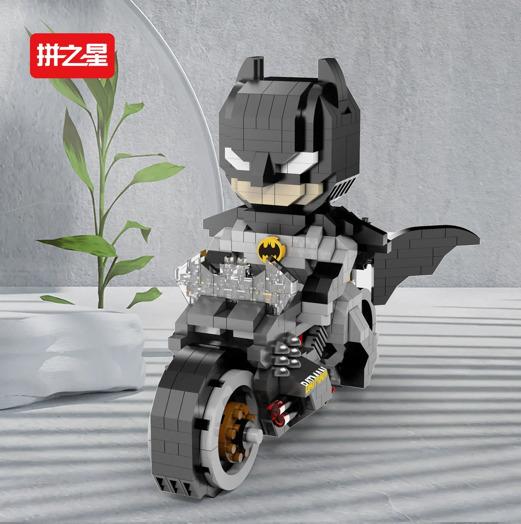Batman Micro Building Blocks Figure DC Superman Motorcycle Super Heroes 3D Puzzle Model Movie Mini Bricks Toys For Kids Gifts