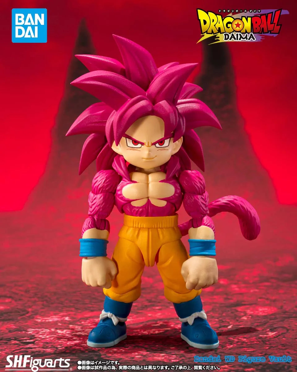 In stock Bandai Dragon Ball DAIMA S.H.Figuarts Super Saiyan 4 Son Goku (Mini) -DAIMA Figures Anime Model Genuine Boxed Toy Gift