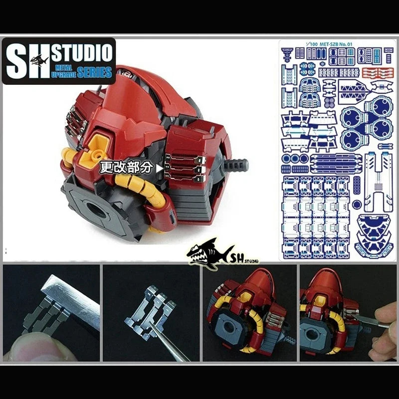 SH STUDIO for Gundam  1/100 MG SAZABI Ver.Ka Etching Upgrade Special Metal Action Figure Model Detail Modification Repair