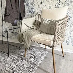 5-teiliges Outdoor-Korbmöbel-Set, Allwetter-Terrassen-Bistro-Set mit Fußstütze, kleines Terrassen-Konversationsset für den Balkon