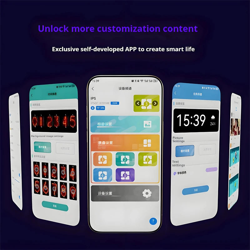 RGB Quantum Clock Night Light Smart IPS APP Control Color Dispaly Screen DIY Gaming Desktop Lamp For Home Decoratame APP Control