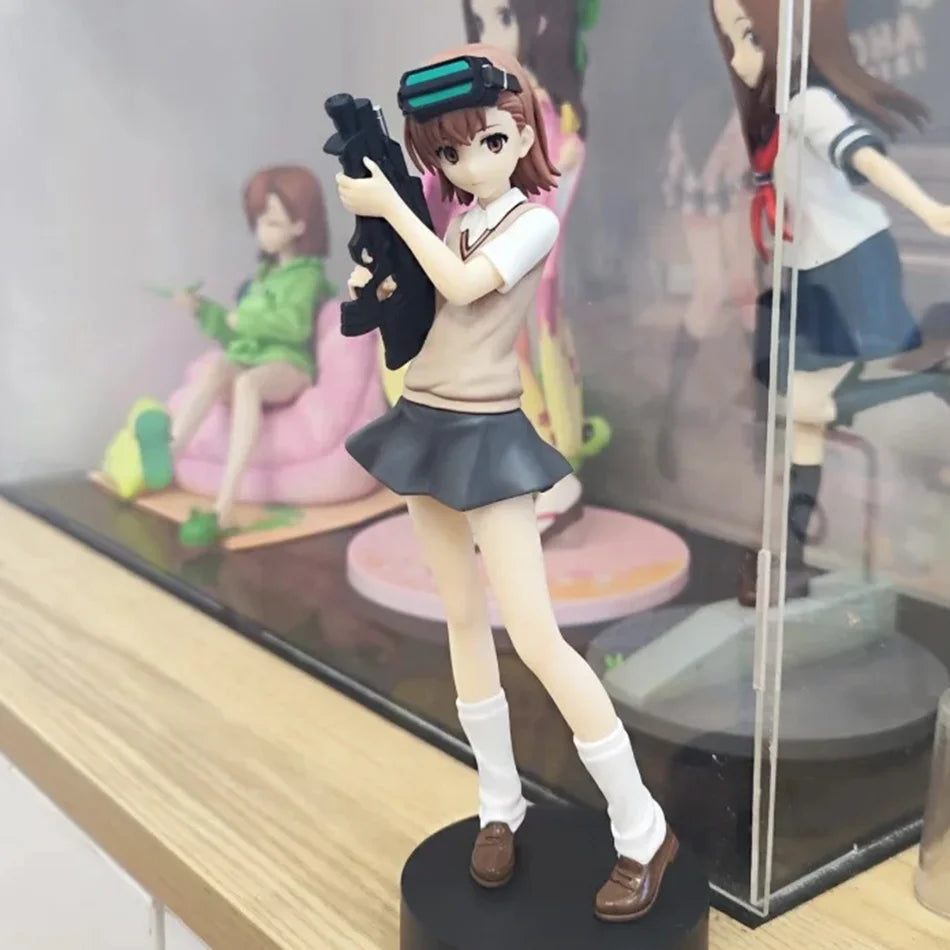 17см Аниме A Certain Magical Index Misaka Mikoto Railgun Girl Аниме фигурка PVC екшън фигурки модел аниме карикатура модел играчка кукла