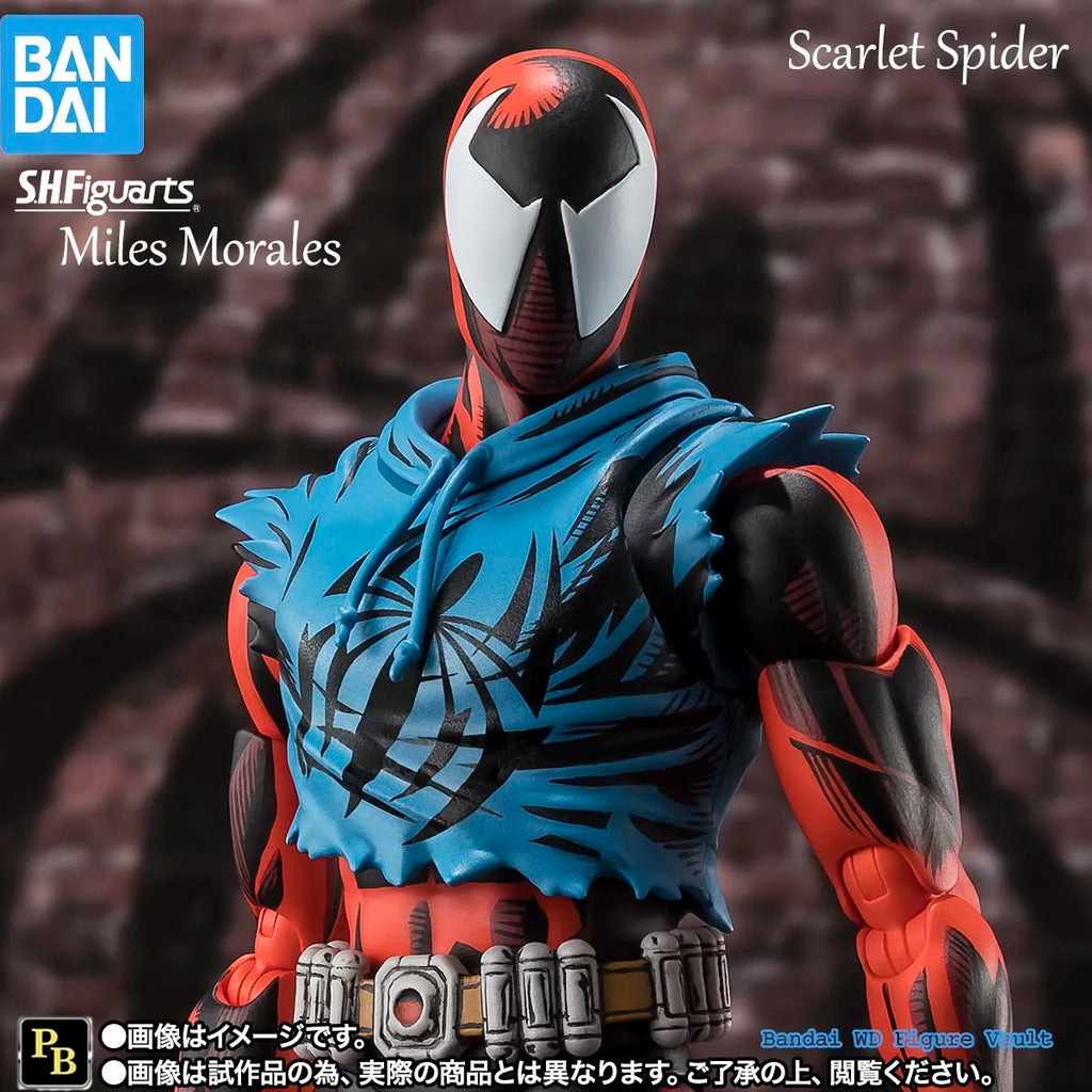 In stock Bandai S.H.Figuarts Scarlet Spider Miles Morales Spider-Man: Across the Spider-Verse Figures Model Genuine  Toy Gift