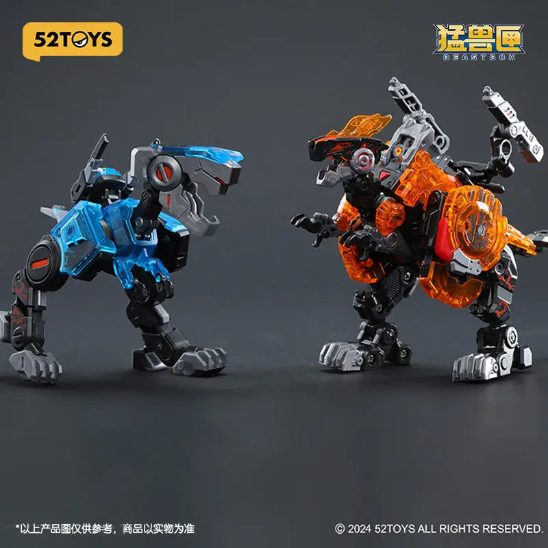 52toys Beast Box Series Dinosaur Transformation Toy Set - Flame Master & Ice Master Trendy Mech Model Action Figures Christmas