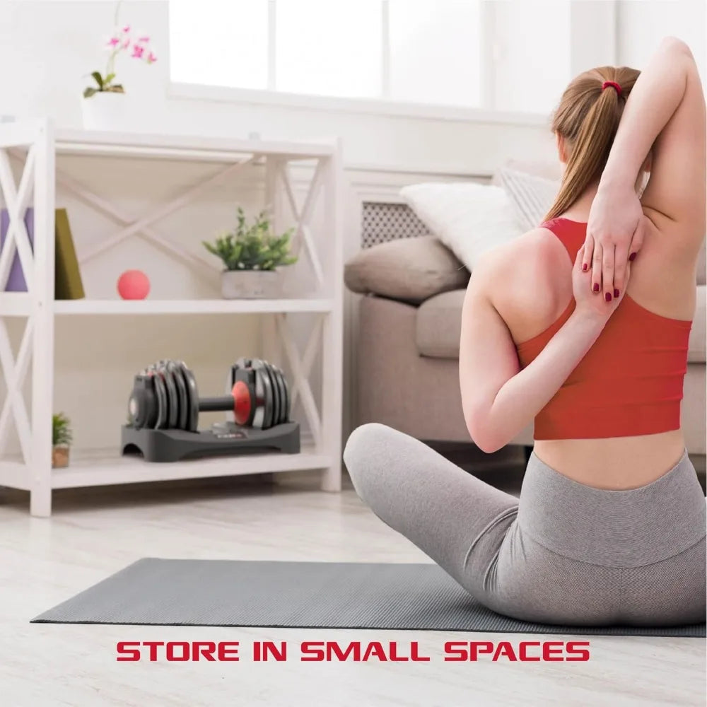 Versatile 9-in-1 Adjustable Dumbbells, 25 lbs Capacity, Increments of 2.5 lbs, Ideal for Home Gym Workouts