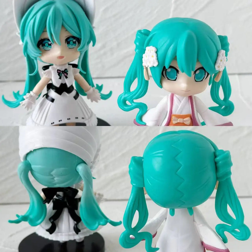 hatsune miku Q version figure cute anime girl model MIKU doll toy desktop gashapon ornament anime peripheral birthday gift 6pcs