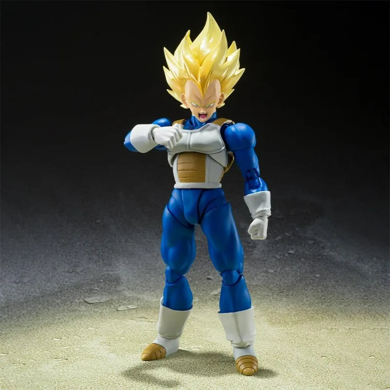 In Stock Genuine Bandai Dragon Ball Z Model Kit SHF Vegeta Awakened Super Saiyan Blood Anime Action Figure Collection Model Toys