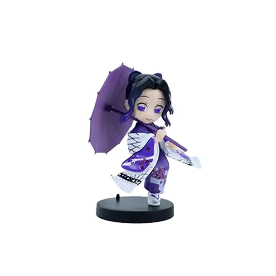 6pcs Q Version Demon Slayer Sitting Ghost Doll Tanjiro Nidouzi Inosuke Zenizu Toy Figural PVC Model Gift