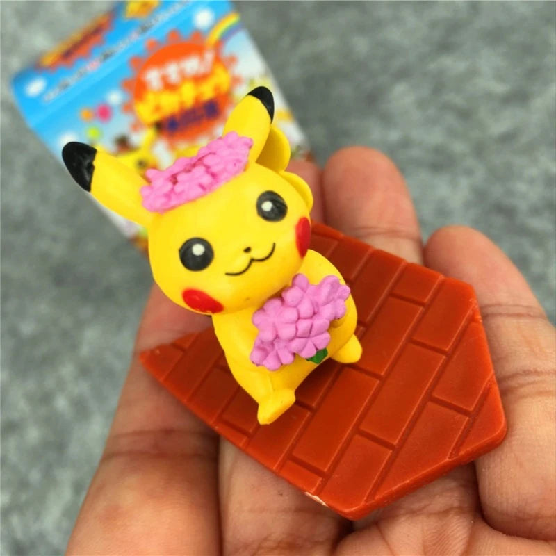 Pokemon Center Summer Seaside Pikachu Parade Edition Q Version Action Figures Cartoon Character Collectible Desktop Ornaments