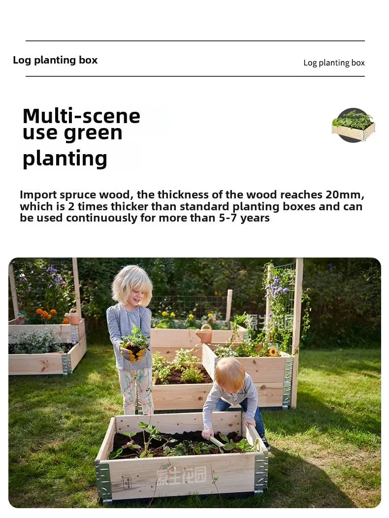 Garden Original Wooden Planting Boxes Framed Beds Vegetable Planting Planters Outdoor Patio Wooden Enclosures