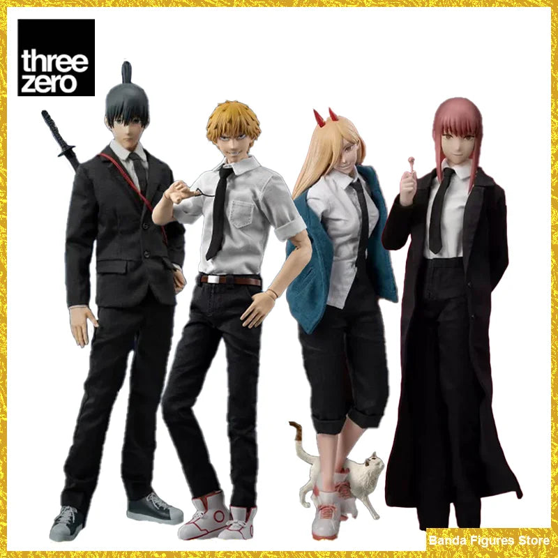 Orignal 3A Threezero FigZero 1/6 Chainsaw Man Denji Makima Aki Hayakawa Power In Stock Anime Collection Figures Model Toys ﻿