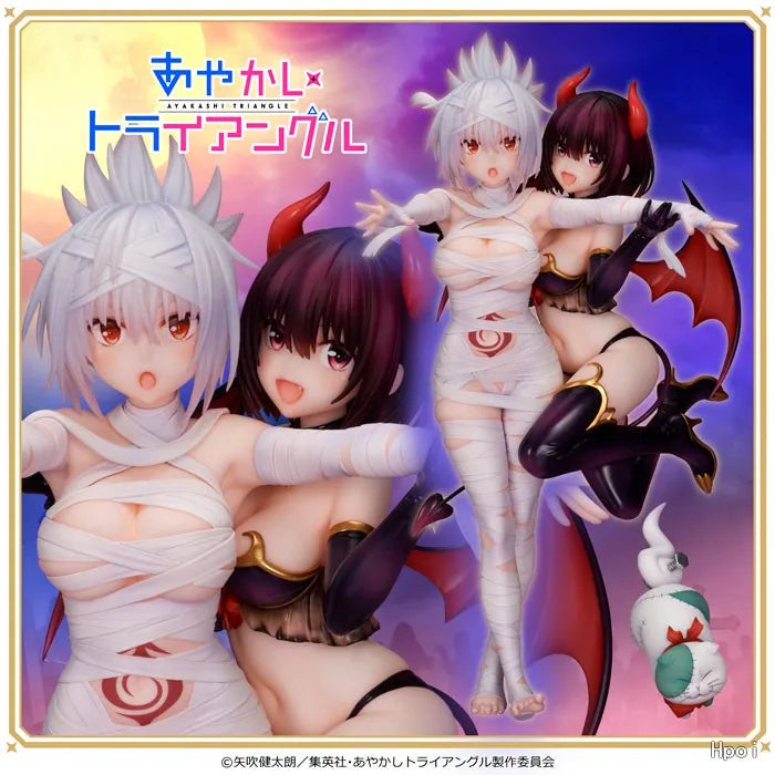 Original FLARE Ayakashi Triangle Kazamaki Matsuri & Hanasade Suzu & Shirogane Animation Toys Model Ornaments Statue Collection