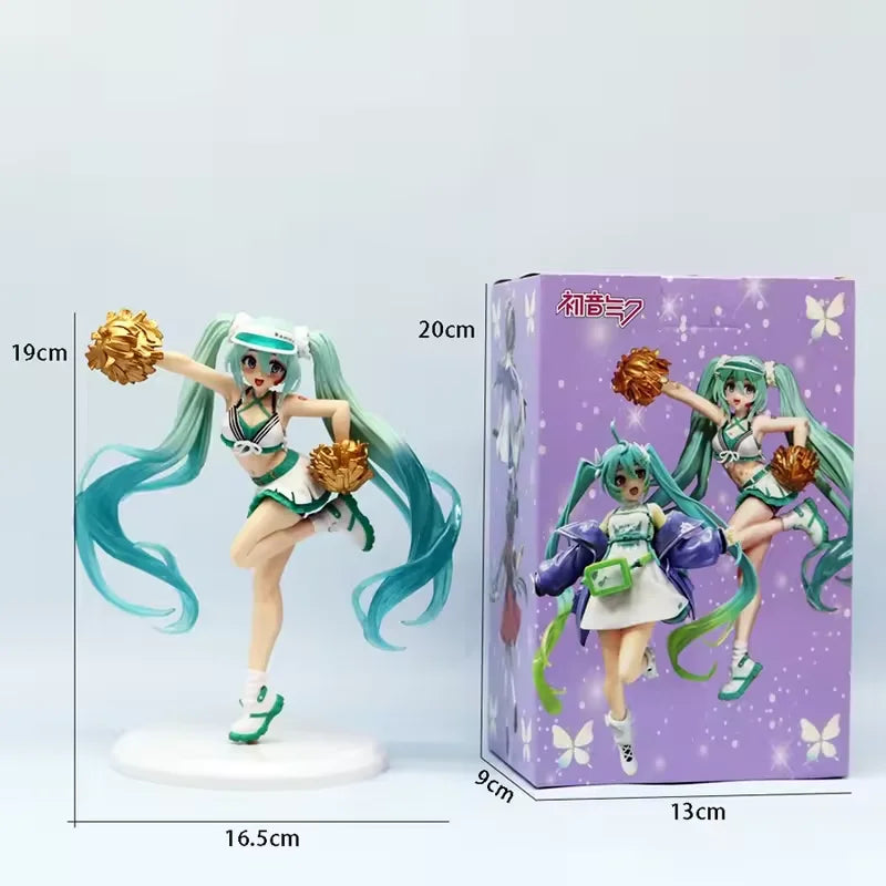 2025 New 18cm Fashion Hatsune Miku Cheerleader Collection Decoration of PVC series models of ornaments