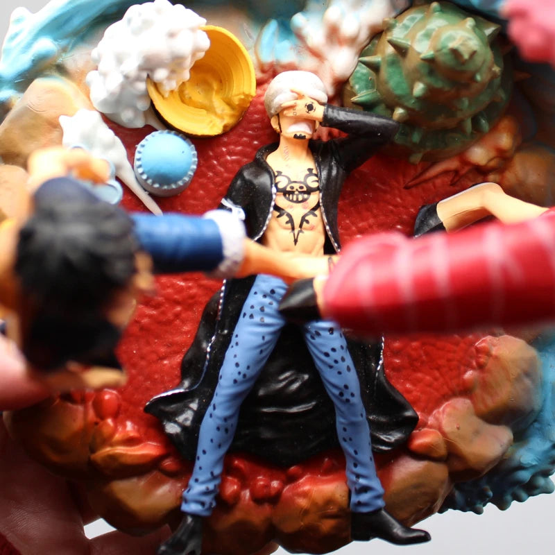 One Piece Actionfigur Donquixote Doflamingo Vs Luffy Anime Figur 21cm PVC Gk Statue Modell Puppensammlung Schreibtischdekoration Spielzeug