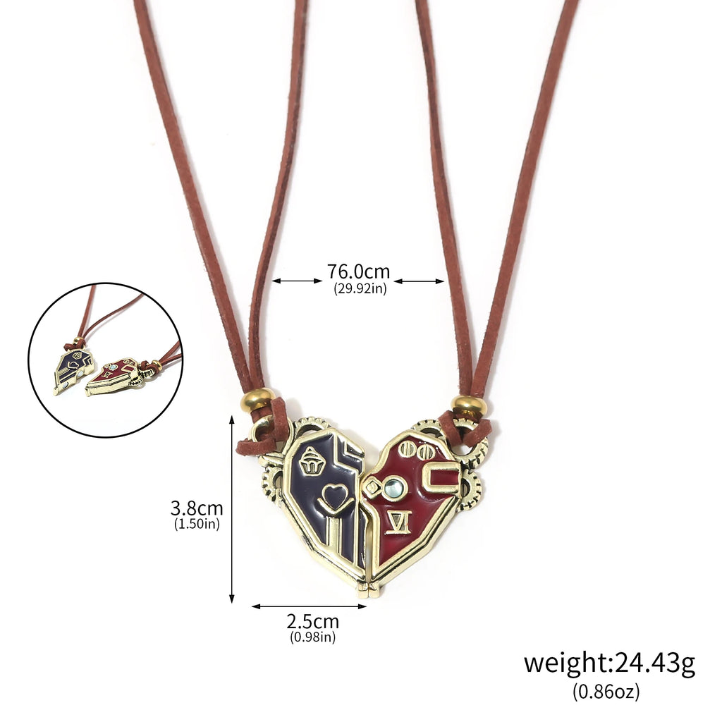 Game Arcane League of Legends Caitlyn Vi Necklace Pendant Men Women Disguise Magnet Lovers Chain Backpack LoL Cosplay Accessoriy