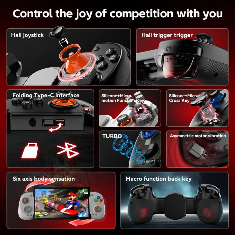 Ipad GamePad Usb-C BT Dual-mode connection For Andriod IOS  Switch Game Controller Streaming game stretch controller