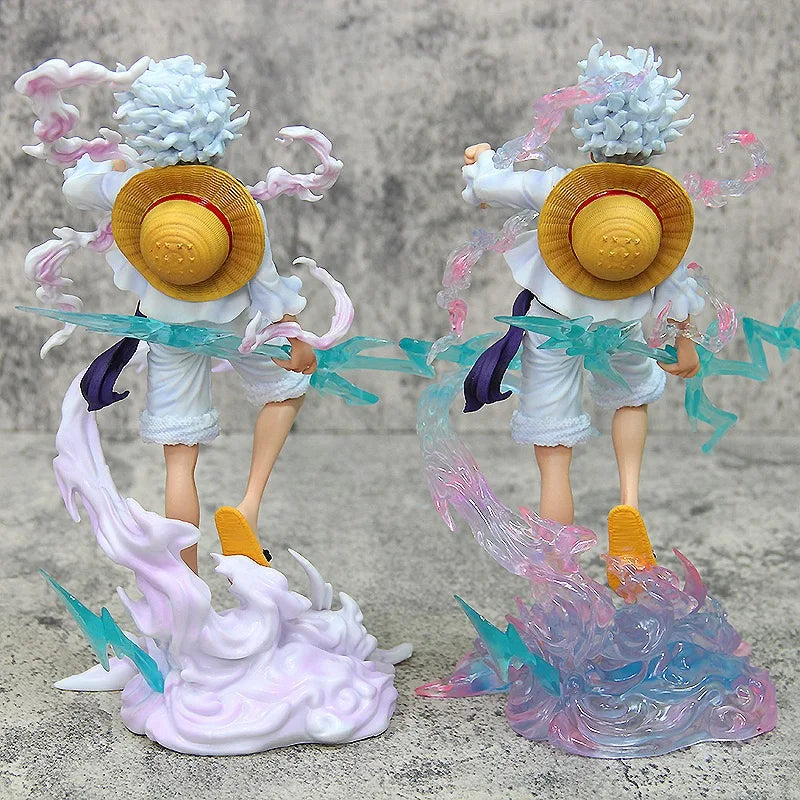 23CM One Piece's figurine NY Nika Luffy Sun God 5th gear form Treading Cloud Road Flying Thunder model ornament