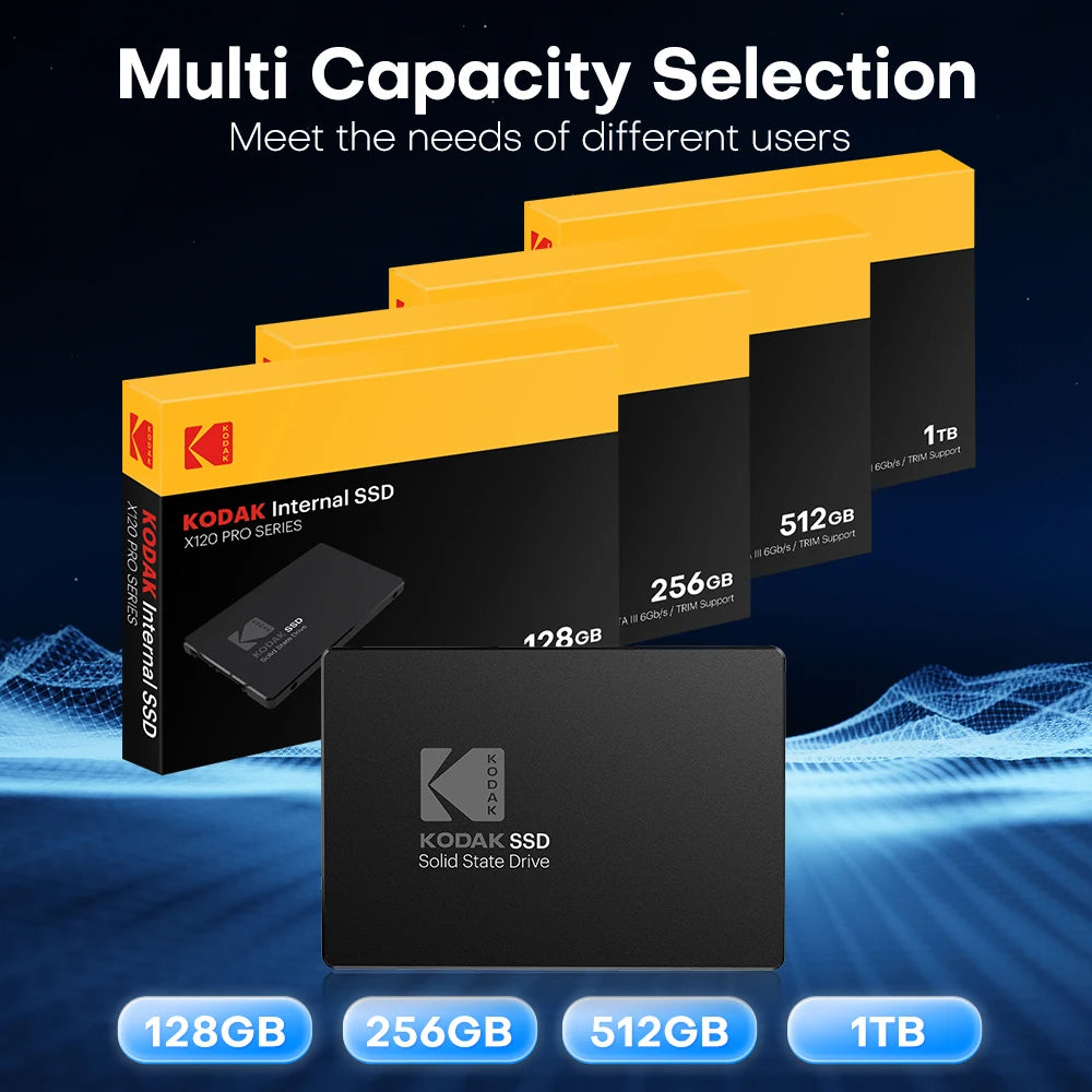 KODAK SSD 512GB 1TB for Laptop Desktop Solid State Drive Sata3 2.5 Inch 128GB 256GB High Speed Hard Disk for Desktop