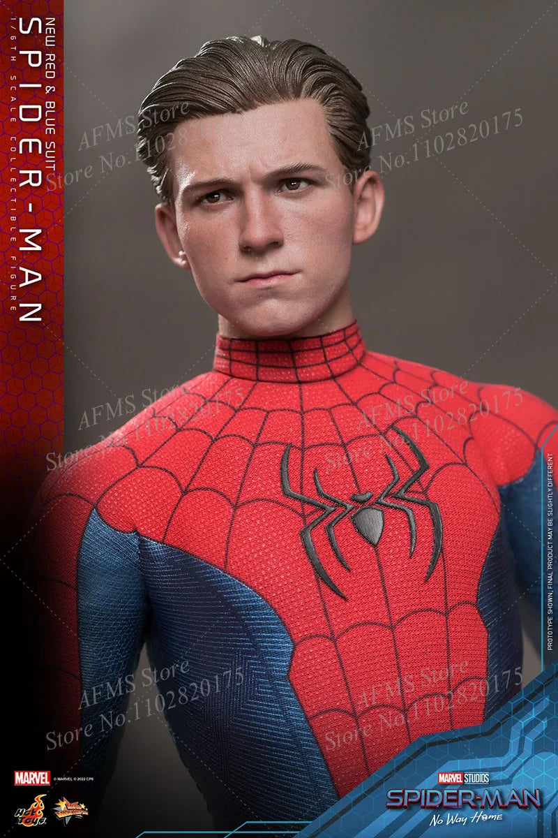 HOTTOYS MMS679 1/6 Men Soldier Tom Holland Spider-Man No Way Home Red Blue Battle Clothes Version 12Inch Action Figure Model
