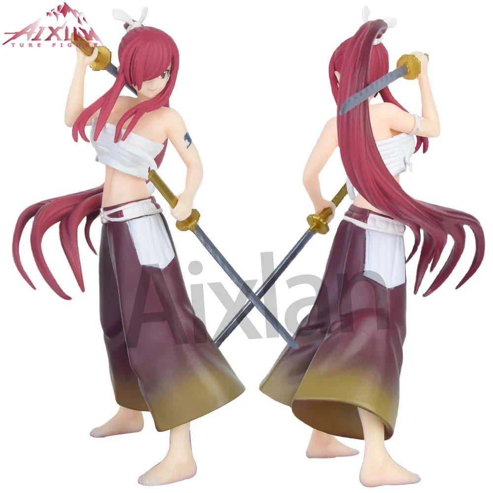 Aixlan Erza Scarlet Figur, 19 cm, Dämonenklinge, Rot, Sakura, keine PVC-Actionfigur, Amin, Geburtstagsgeschenk, Sammlerfigur