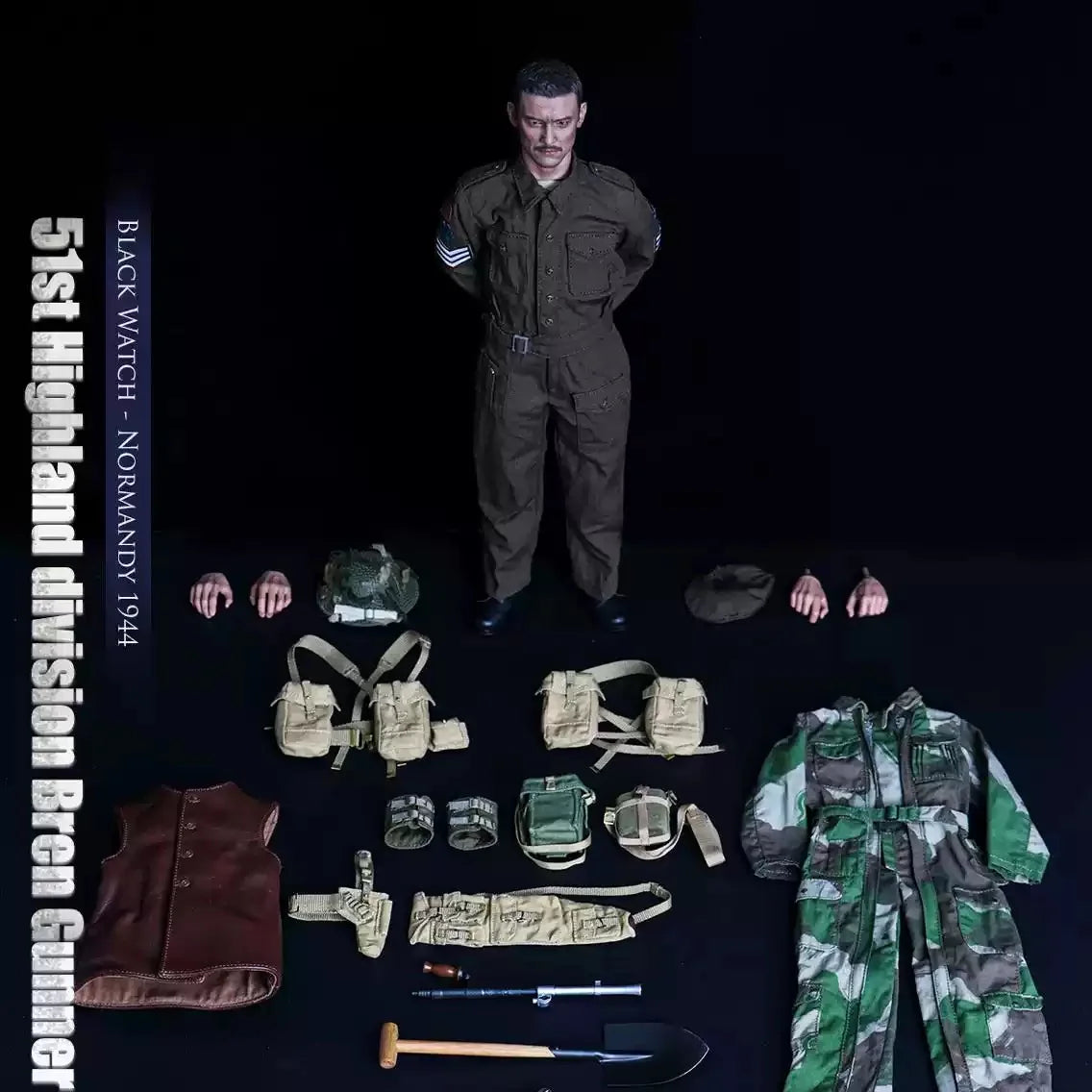 UJINDOU UD9042 1/6 WWII 51st Highland division Bren Gunner Action Figure Model