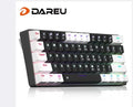 DAREU EK861S RGB кабелна механична клавиатура 61 клавиша червени превключватели ABS капачки за клавиши N-key Rollover с магнитни крачета