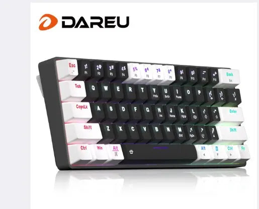 DAREU EK861S RGB Wired Mechanical Keyboard 61 Keys Red Switches ABS Keycaps N-key Rollover with Magnetic Feet