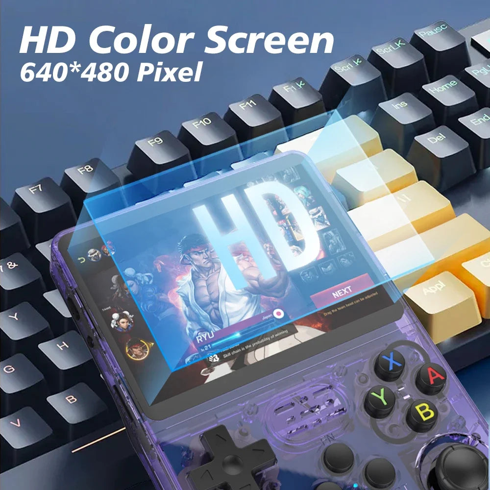 128GB R36S Retro Handheld Video Game Console 3.5Inch IPS Screen Player Kid Portable Pocket Video Player Games Arkos System