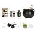 Spooky Witch Mist Maker Cauldron with Floating Bottle Plastic Cauldron & Skeleton Halloween Decor Cauldron Horror House Decor