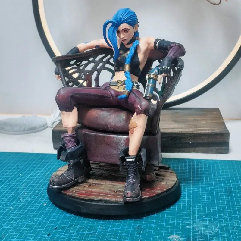 15cm League of Legeneds Figure Jinx Handmade Custom Style Resin Anime Collection Model Desktop Ornament Decorations Children Toy