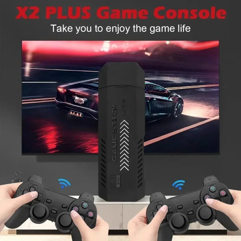 Newly X2 Plus 4K Game Stick 256GB Retro Gaming Console with Wireless Controllers for 4K Classic Games