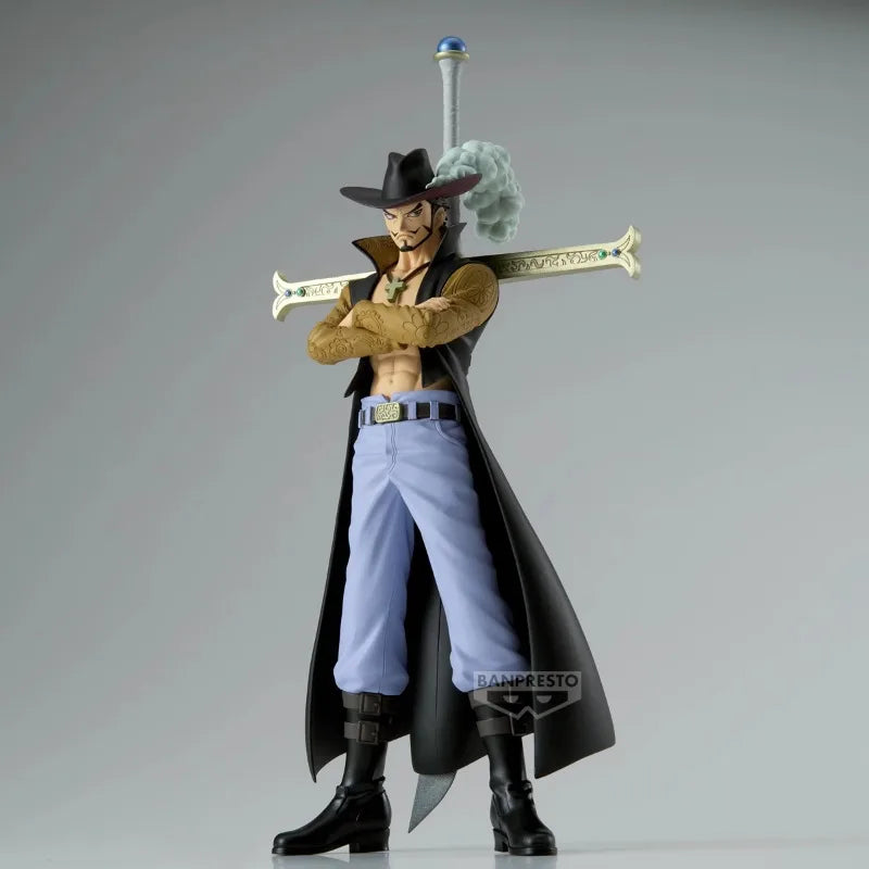 Bandai Original Banpresto Anime ONE PIECE DXF Falkenauge Mihawk PVC Action Figure Sammeln Modell Spielzeug Geschenke