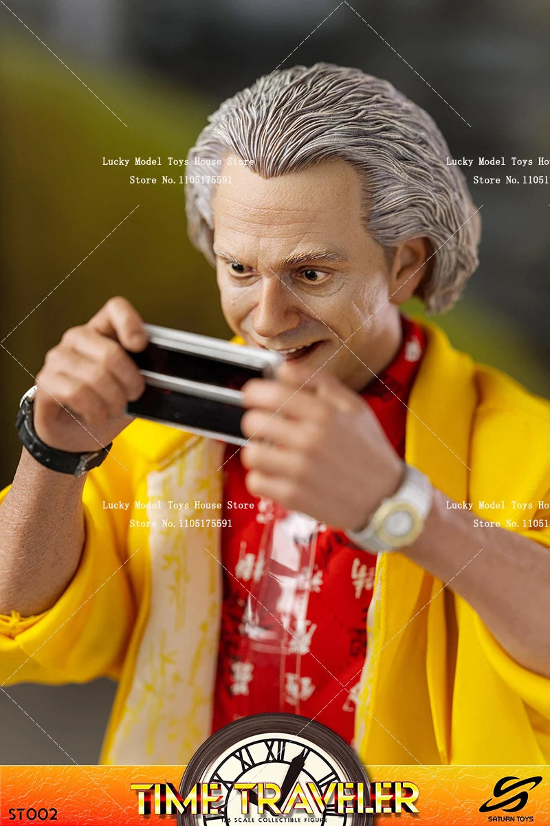 SaturnToys ST002 Quick Shipment 1/6 Time Traveler White Hair Doc. Yellow Suit Cloth Action Figure Display 12inch Soldier Model