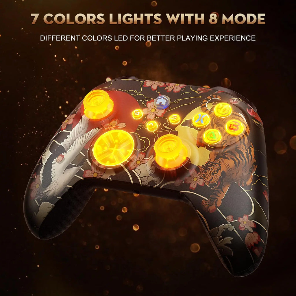 Controller For XBox One/Series S/X/PC Console Wireless Controllers Dual Vibration Hall Effect 6-Axis Gyro FUNC W/ RGB Gamepad